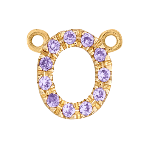 Lilac Sapphire + 14k Yellow Gold Letter Charm - Image 15
