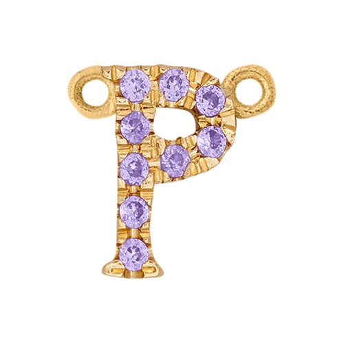 Lilac Sapphire + 14k Yellow Gold Letter Charm - Image 16