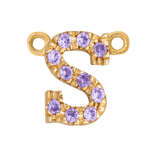 Lilac Sapphire + 14k Yellow Gold Letter Charm - Image 19