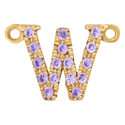 Lilac Sapphire + 14k Yellow Gold Letter Charm - Image 23