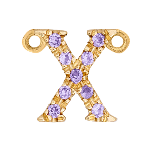Lilac Sapphire + 14k Yellow Gold Letter Charm - Image 24