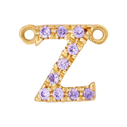 Lilac Sapphire + 14k Yellow Gold Letter Charm - Image 26