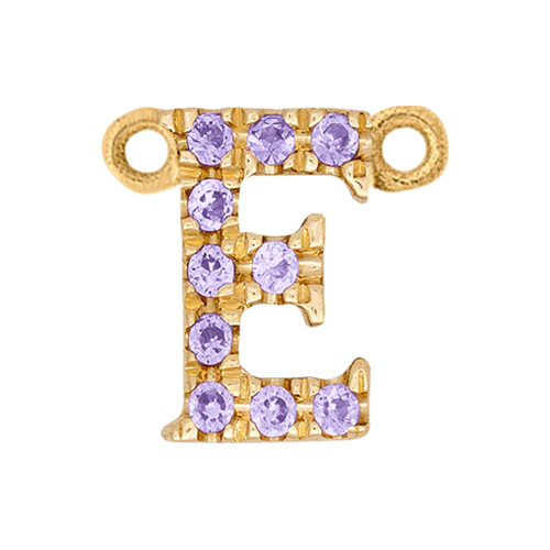 Lilac Sapphire + 14k Yellow Gold Letter Charm - Image 5