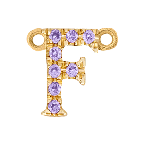 Lilac Sapphire + 14k Yellow Gold Letter Charm - Image 6