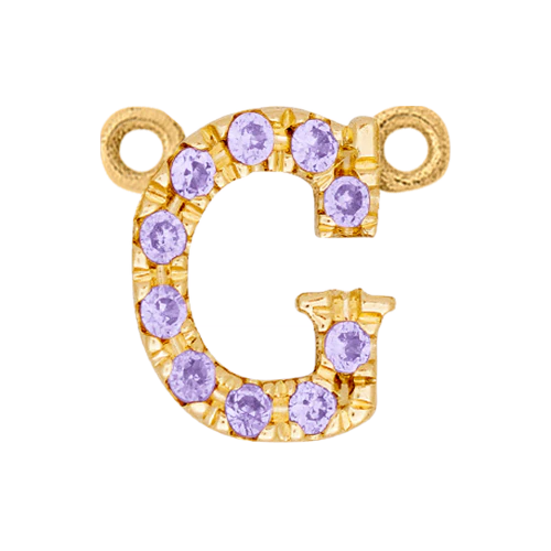 Lilac Sapphire + 14k Yellow Gold Letter Charm - Image 7