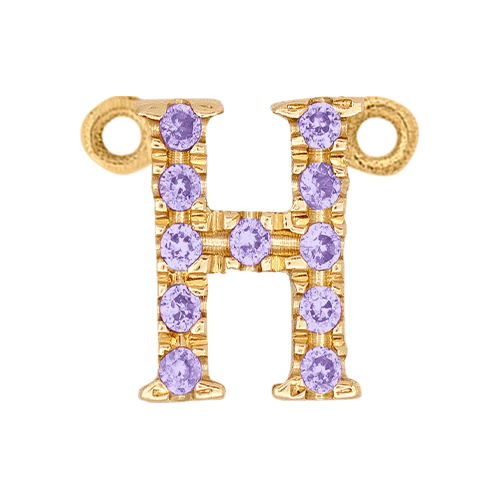 Lilac Sapphire + 14k Yellow Gold Letter Charm - Image 8