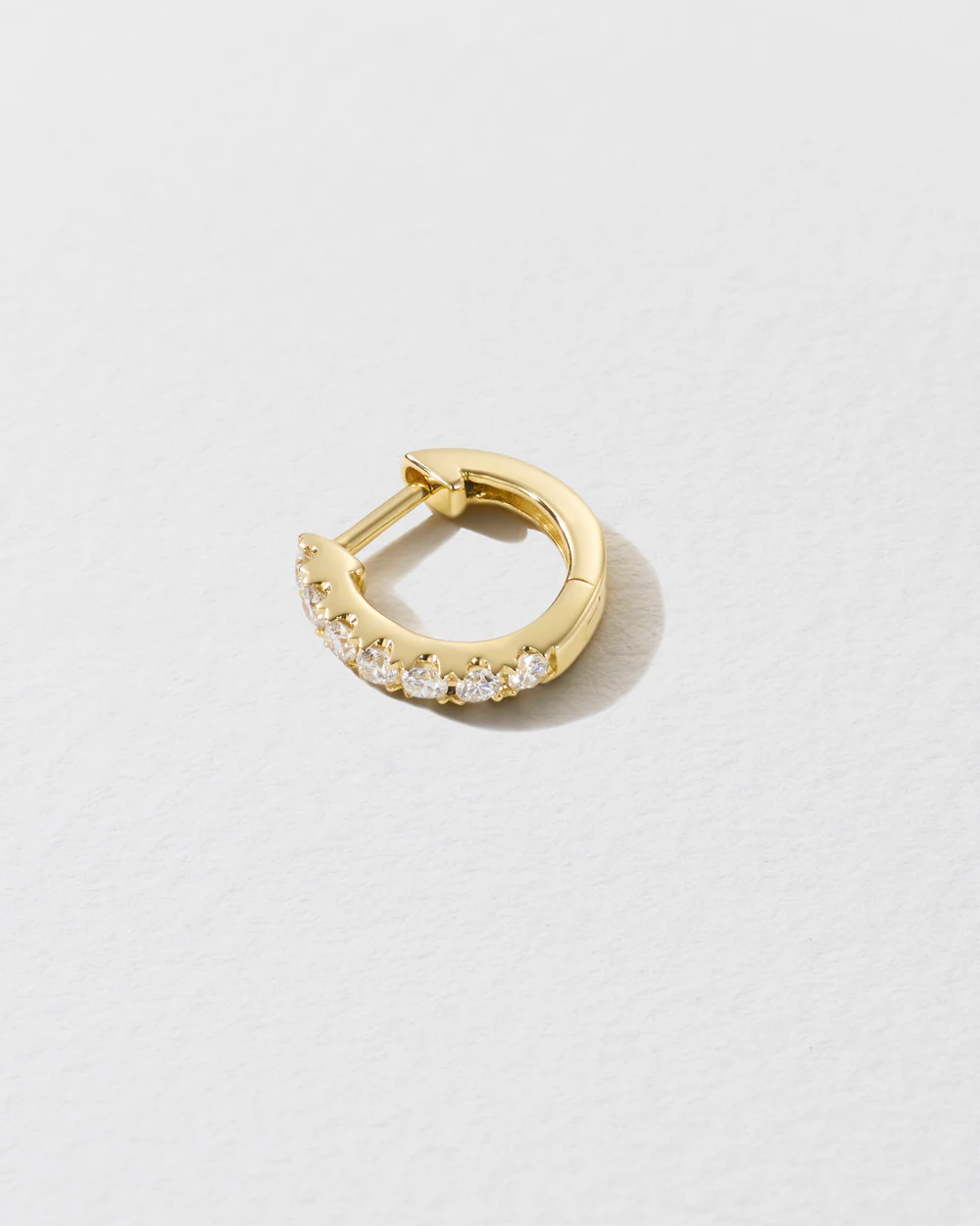 Medium Diamond Chubby Huggie Earring - Image 3
