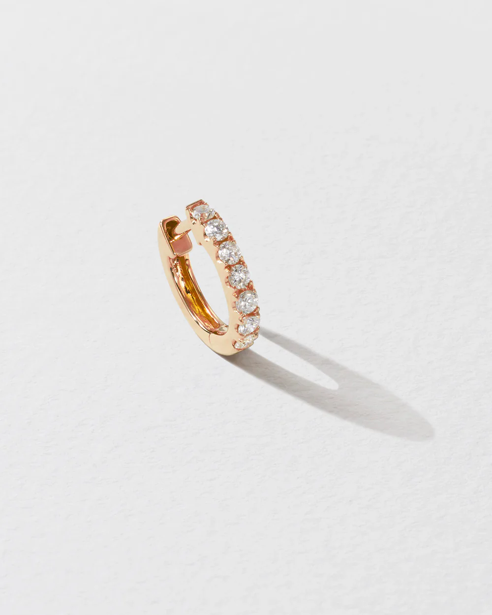 Medium Diamond Chubby Huggie Earring - Image 5