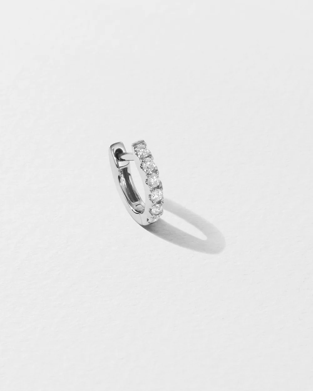 Mini Diamond Chubby Huggie Earring - Image 4