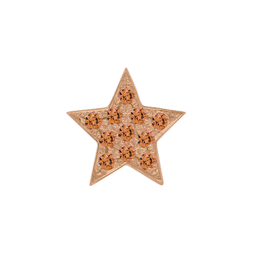 Orange Sapphire + 14k Rose Gold Emoji Charm - Image 2