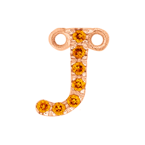 Orange Sapphire + 14k Rose Gold Letter Charm - Image 10