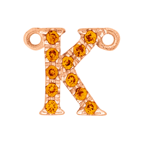 Orange Sapphire + 14k Rose Gold Letter Charm - Image 11