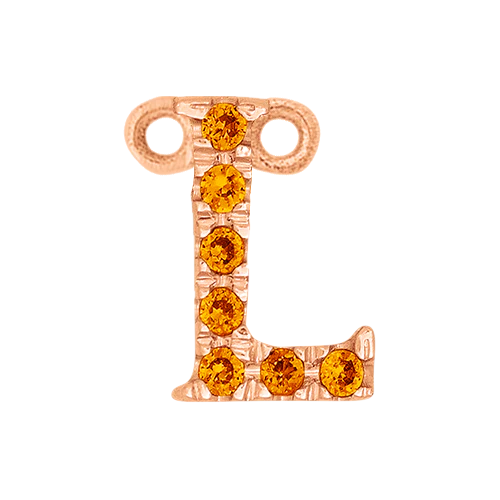 Orange Sapphire + 14k Rose Gold Letter Charm - Image 12