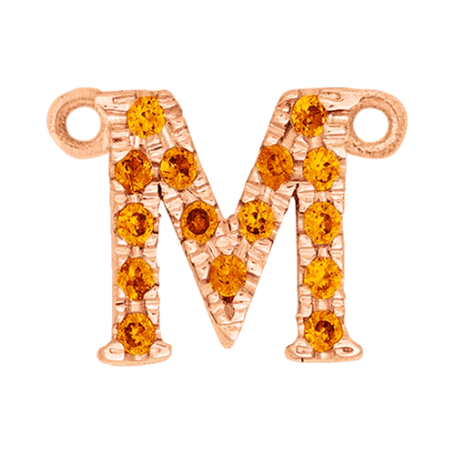Orange Sapphire + 14k Rose Gold Letter Charm - Image 13