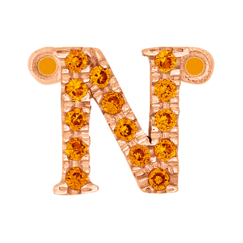Orange Sapphire + 14k Rose Gold Letter Charm - Image 14