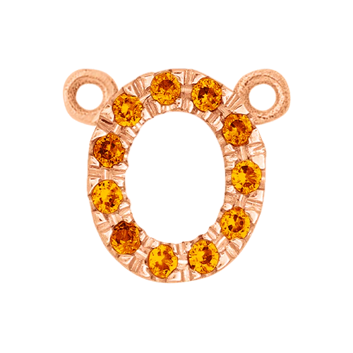 Orange Sapphire + 14k Rose Gold Letter Charm - Image 15