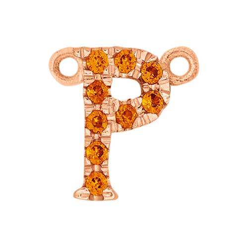 Orange Sapphire + 14k Rose Gold Letter Charm - Image 16