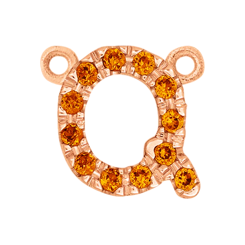 Orange Sapphire + 14k Rose Gold Letter Charm - Image 17