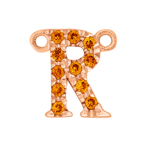 Orange Sapphire + 14k Rose Gold Letter Charm - Image 18