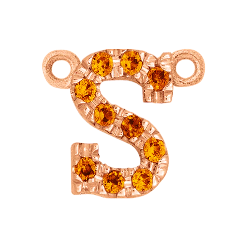 Orange Sapphire + 14k Rose Gold Letter Charm - Image 19