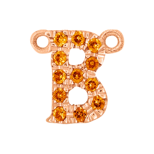 Orange Sapphire + 14k Rose Gold Letter Charm - Image 2