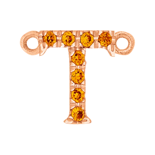 Orange Sapphire + 14k Rose Gold Letter Charm - Image 20