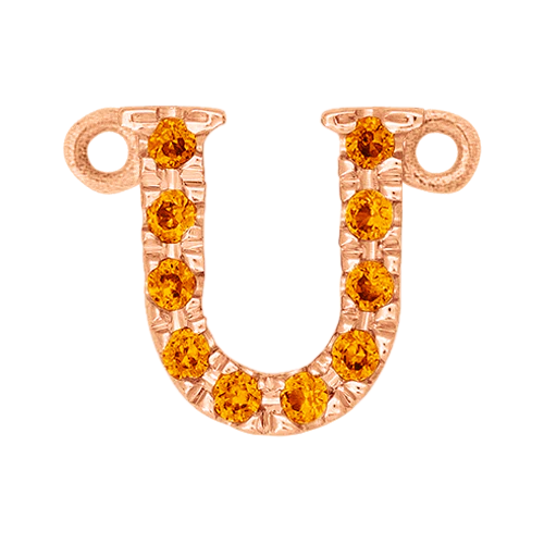 Orange Sapphire + 14k Rose Gold Letter Charm - Image 21