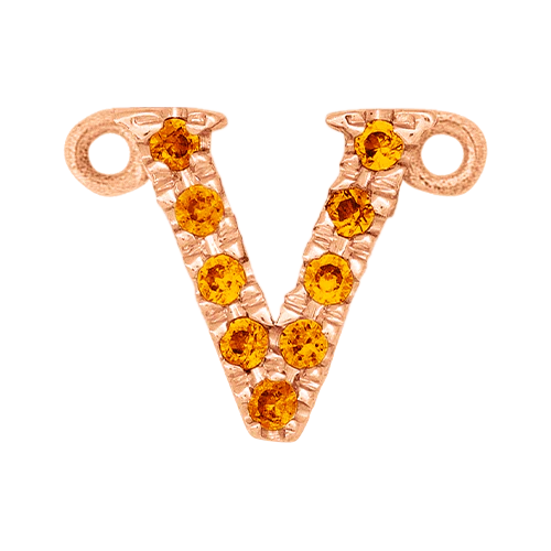 Orange Sapphire + 14k Rose Gold Letter Charm - Image 22