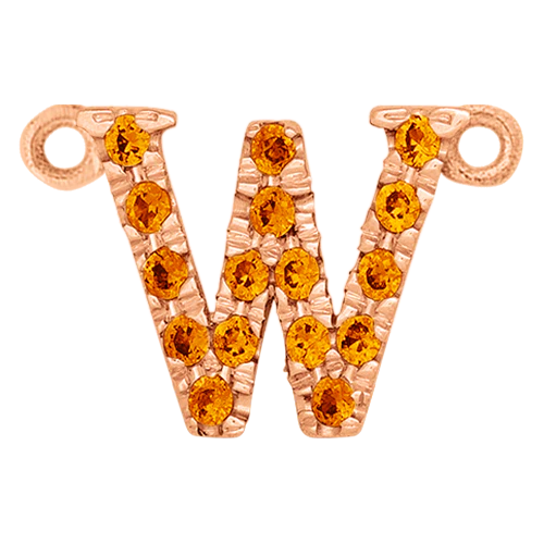 Orange Sapphire + 14k Rose Gold Letter Charm - Image 23