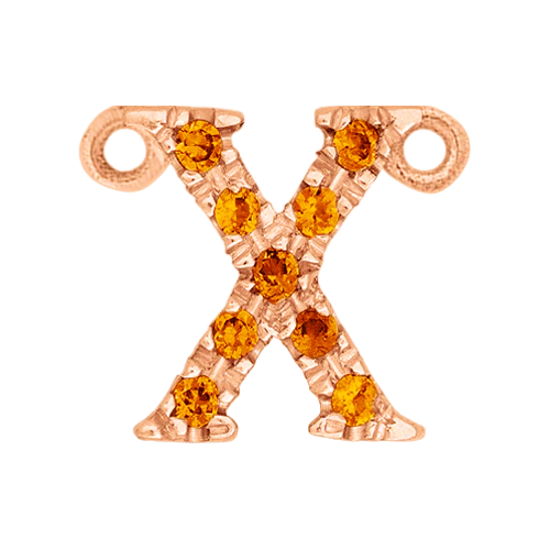Orange Sapphire + 14k Rose Gold Letter Charm - Image 24