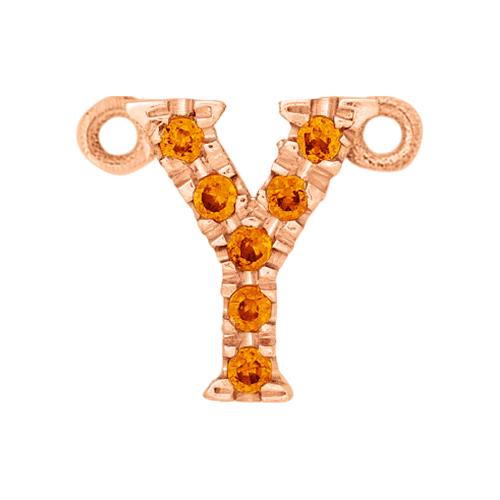 Orange Sapphire + 14k Rose Gold Letter Charm - Image 25