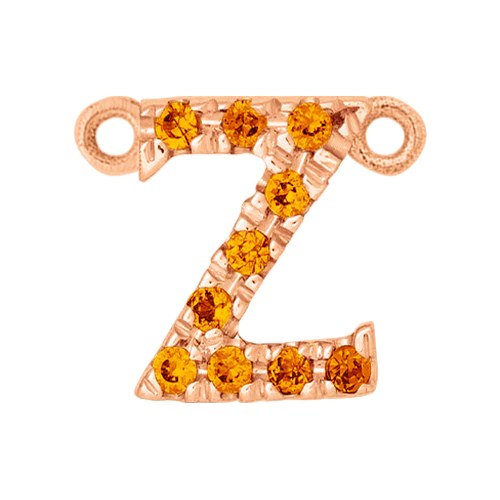 Orange Sapphire + 14k Rose Gold Letter Charm - Image 26