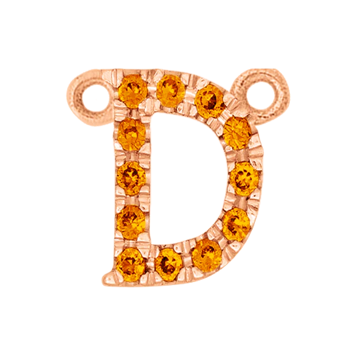 Orange Sapphire + 14k Rose Gold Letter Charm - Image 4