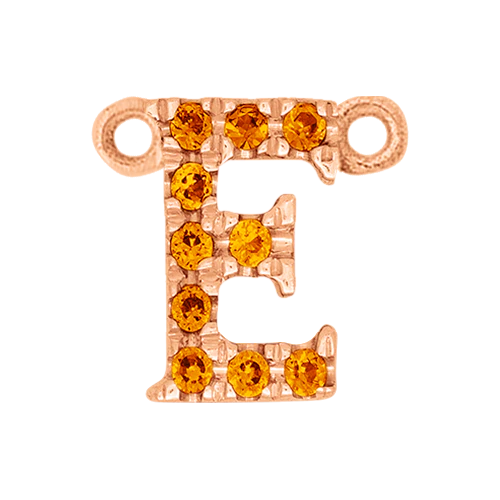 Orange Sapphire + 14k Rose Gold Letter Charm - Image 5