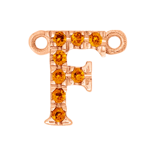 Orange Sapphire + 14k Rose Gold Letter Charm - Image 6