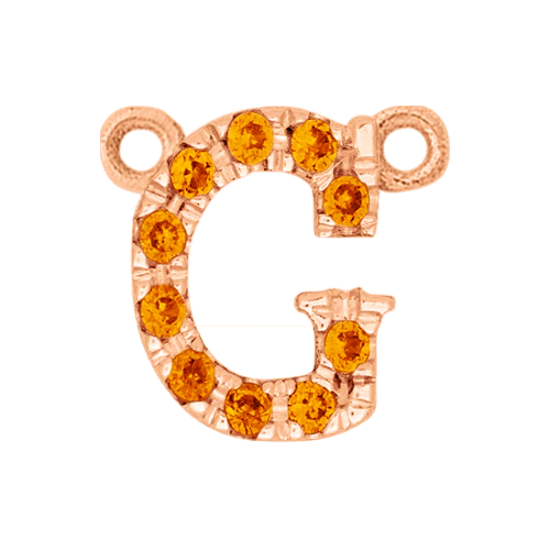 Orange Sapphire + 14k Rose Gold Letter Charm - Image 7