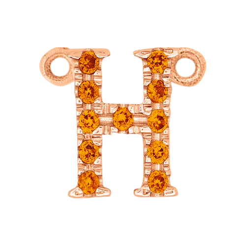Orange Sapphire + 14k Rose Gold Letter Charm - Image 8