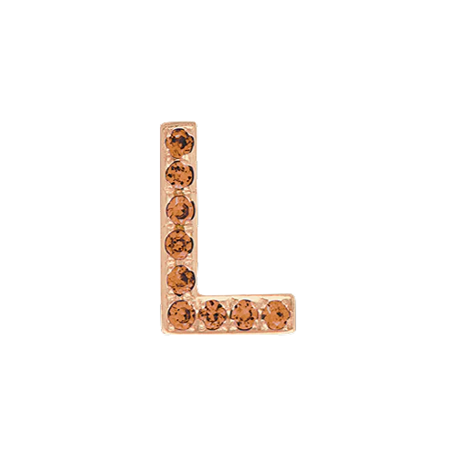 Orange Sapphire + 14k Rose Gold Letter Charm - Image 12