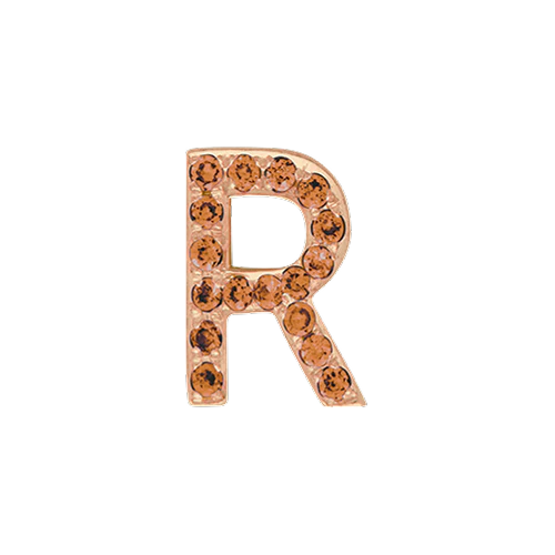 Orange Sapphire + 14k Rose Gold Letter Charm - Image 18