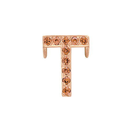 Orange Sapphire + 14k Rose Gold Letter Charm - Image 20