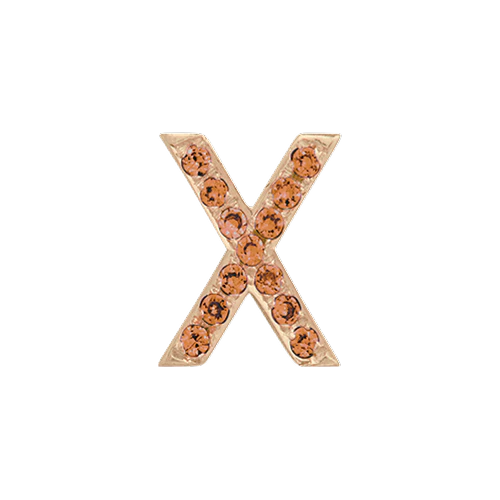 Orange Sapphire + 14k Rose Gold Letter Charm - Image 24
