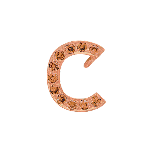Orange Sapphire + 14k Rose Gold Letter Charm - Image 3