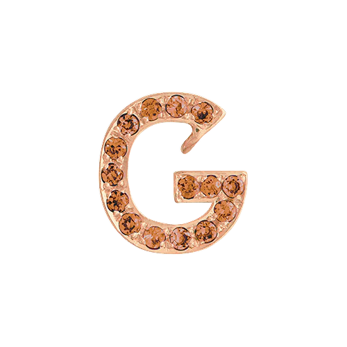 Orange Sapphire + 14k Rose Gold Letter Charm - Image 7
