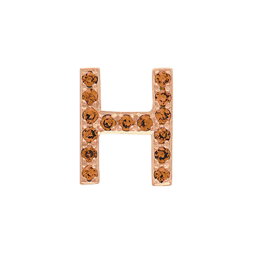 Orange Sapphire + 14k Rose Gold Letter Charm - Image 8