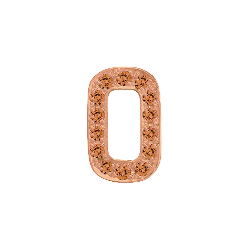 Orange Sapphire + 14k Rose Gold Number Charm