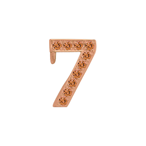 Orange Sapphire + 14k Rose Gold Number Charm - Image 8