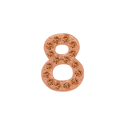 Orange Sapphire + 14k Rose Gold Number Charm - Image 9