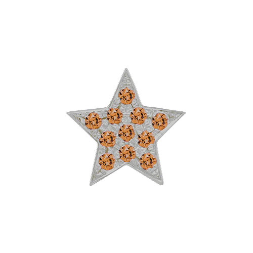 Orange Sapphire + 14k White Gold Emoji Charm - Image 2