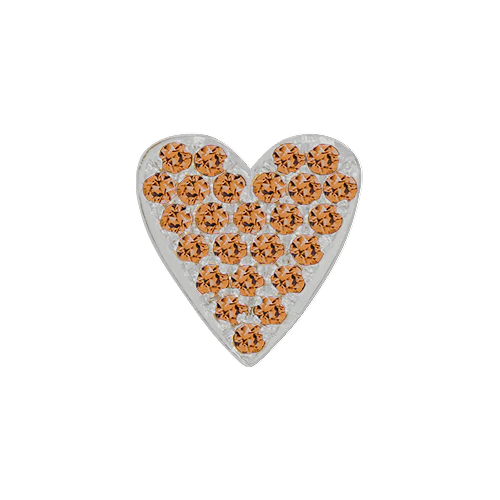 Orange Sapphire + 14k White Gold Emoji Charm - Image 3