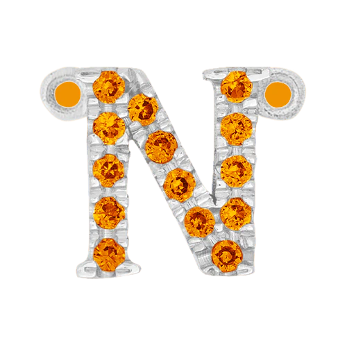 Orange Sapphire + 14k White Gold Letter Charm - Image 14